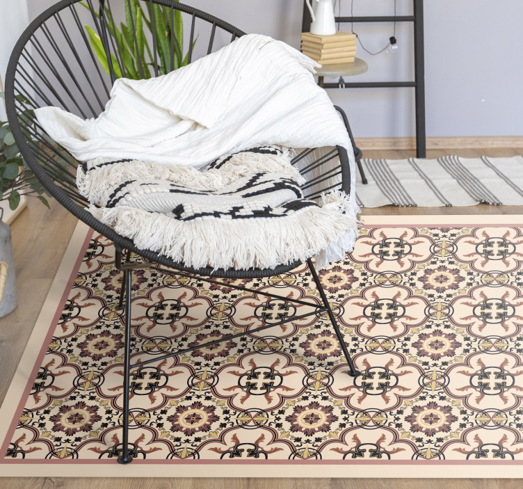 Pattern vintage tiles vinyl rug - TenStickers