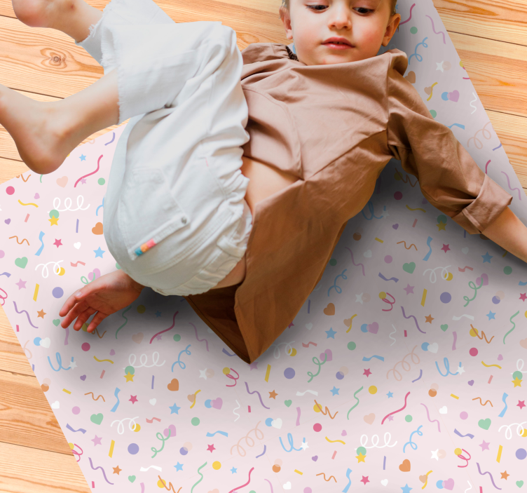 Pattern with cute pastel confetti bedroom rug - TenStickers