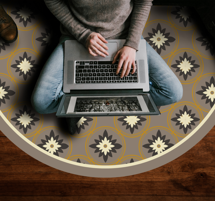 Patterned Circle mosaic rug - TenStickers