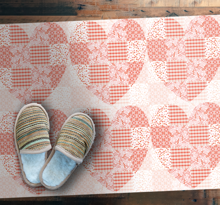 Patterned Heart Overlay entrance hall rug - TenStickers