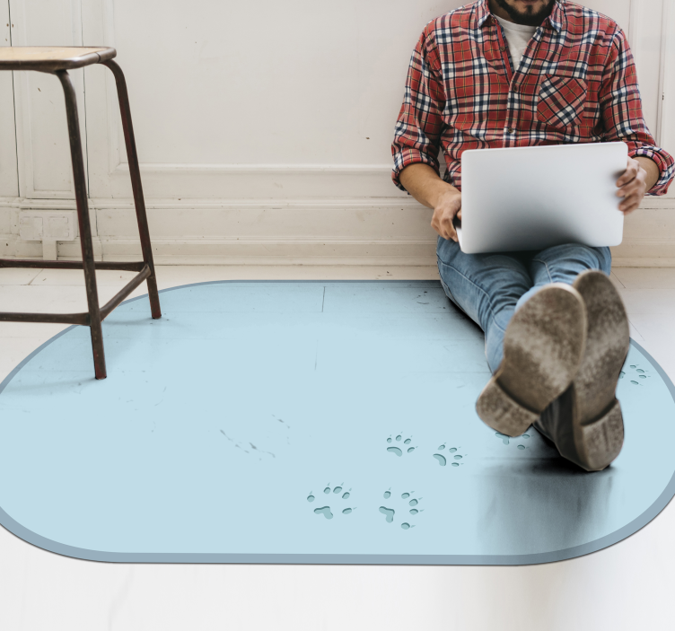 Paw Imprint Trails animal mat - TenStickers