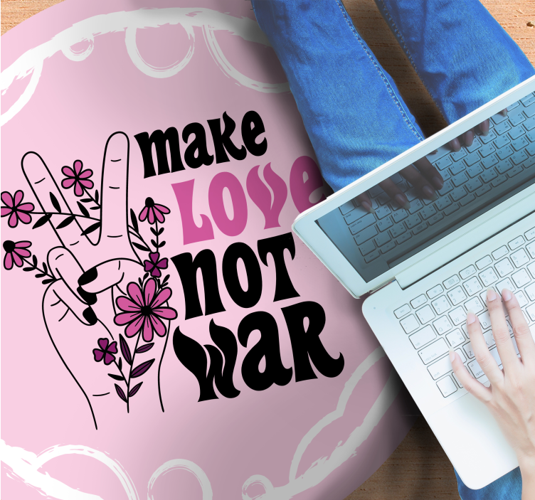 PEACEFUL LOVE MESSAGE quote rug - TenStickers