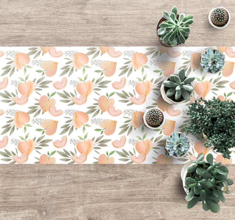Peach Floral Arrangement kitchen vinyl mat - TenStickers