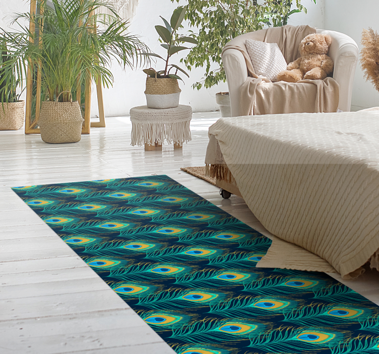 Peacock Feather Elegance animal mat - TenStickers