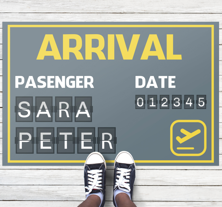 Arrival plane ticket custom floor mat - TenStickers