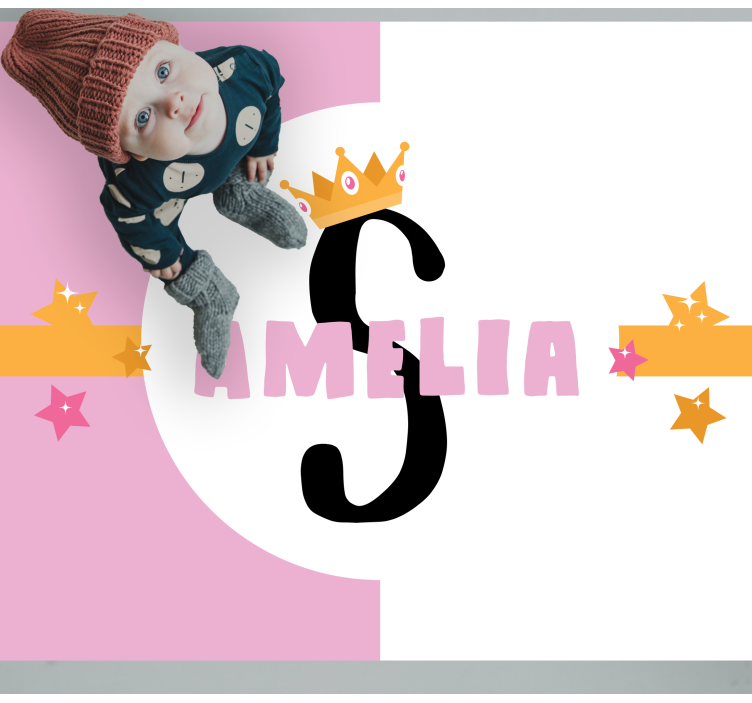 Personalised crown with initial kids rug - TenStickers