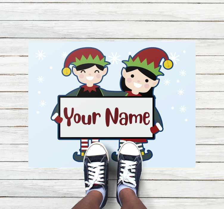 Personalized Elves custom floor mat - TenStickers