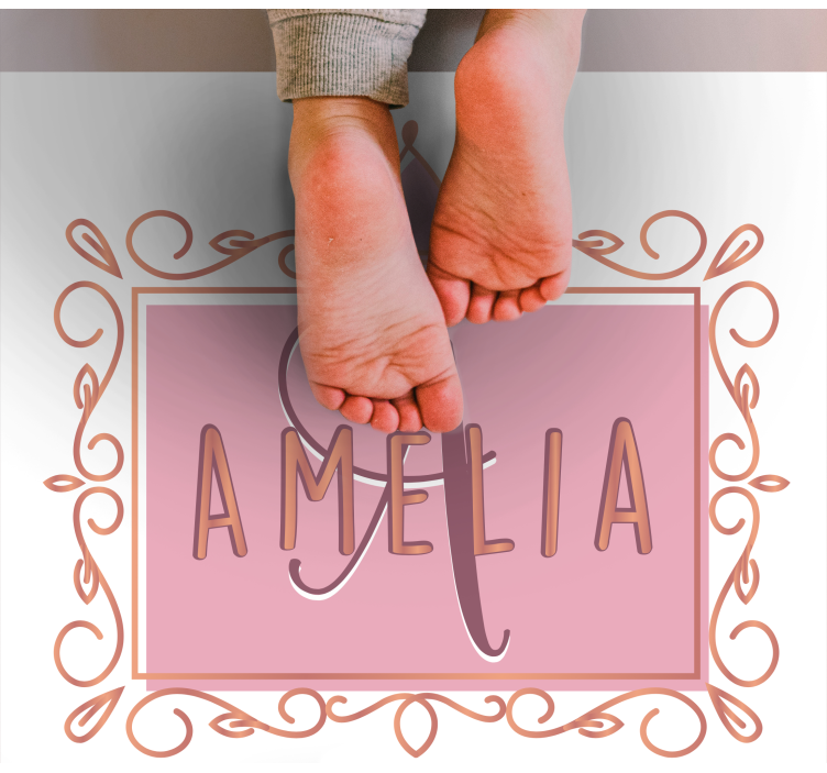 Personalized princess crown kids rug - TenStickers