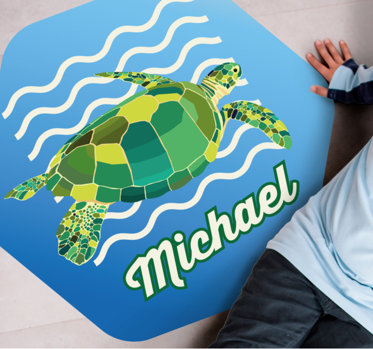 Personalized Sea Turtle custom floor mat - TenStickers