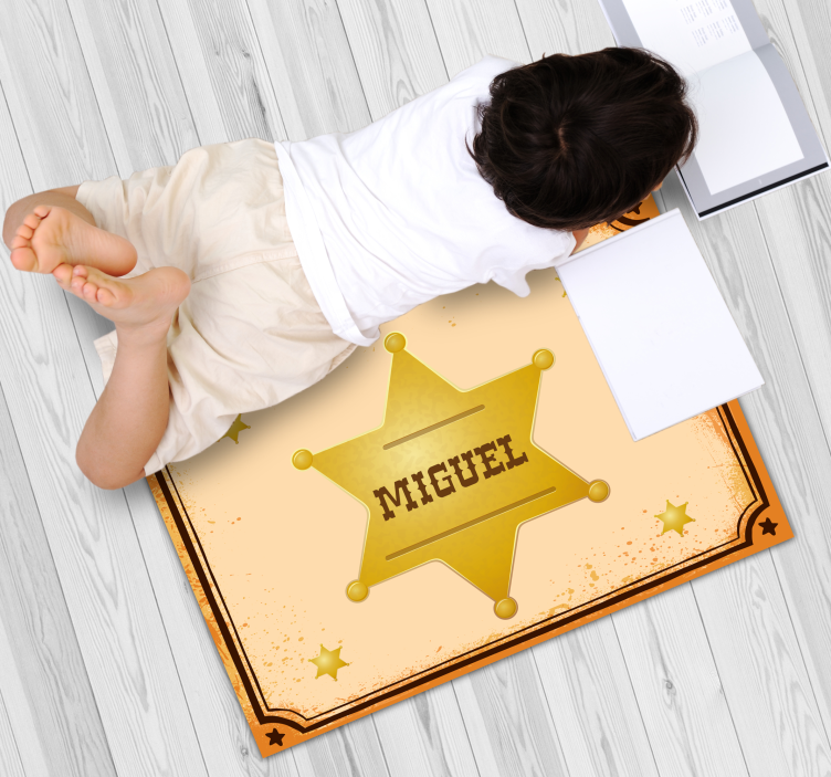 Personalized Sheriff Badge custom floor mat - TenStickers
