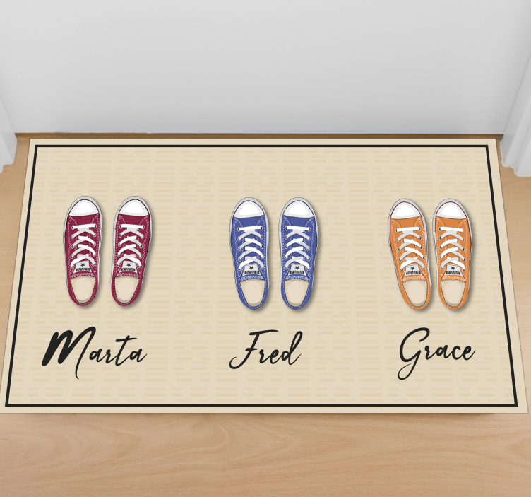 Custom sneakers collection entrance hall rug - TenStickers