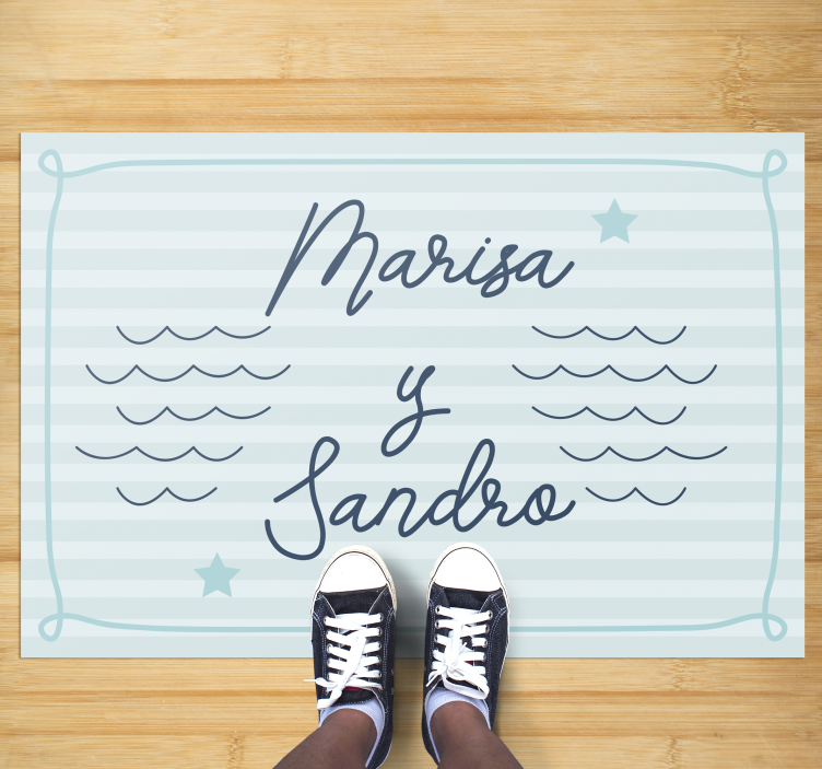 Marine couple names bedroom carpet - TenStickers