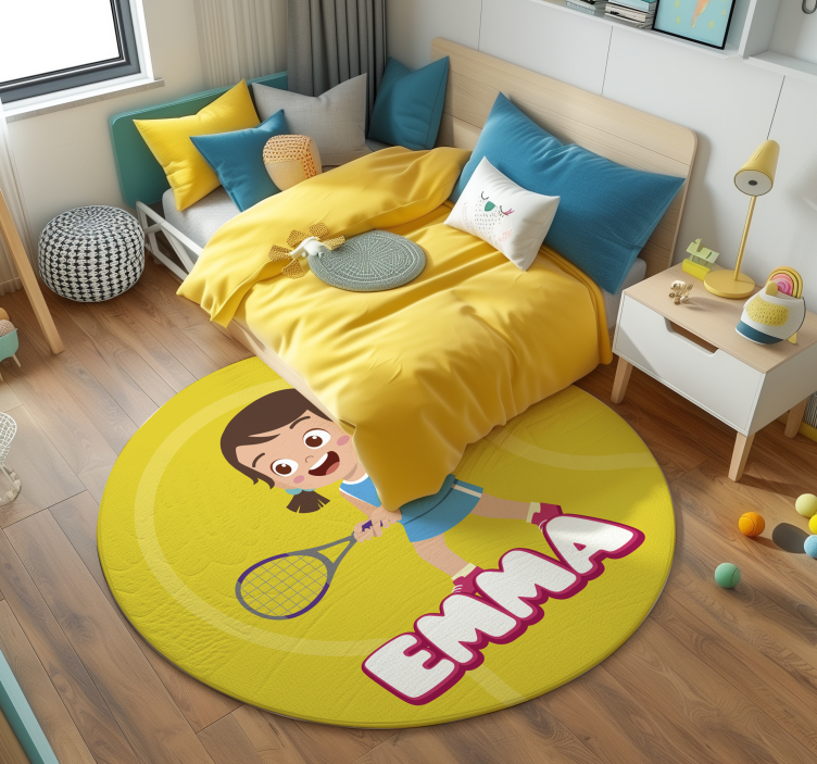 Personalized Tennis custom floor mat - TenStickers