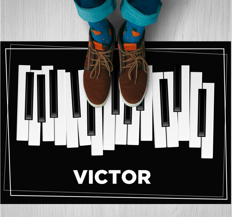 Piano Keyboard Personalized custom floor mat - TenStickers