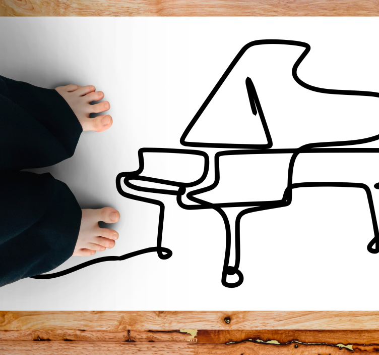 Piano Outline Illustration modern rug - TenStickers