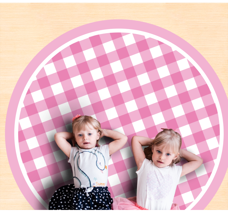 Pink Checkered Style kids rug - TenStickers