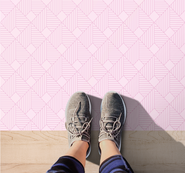 Pink elegant patterns geometric rug - TenStickers