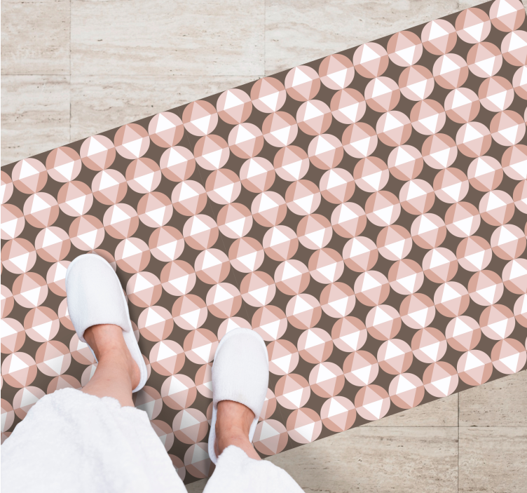 Pink Geometric Motif bathroom mat - TenStickers