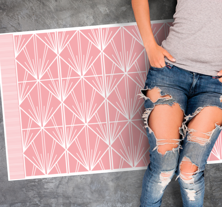 Pink Geometric Scheme tile carpet - TenStickers