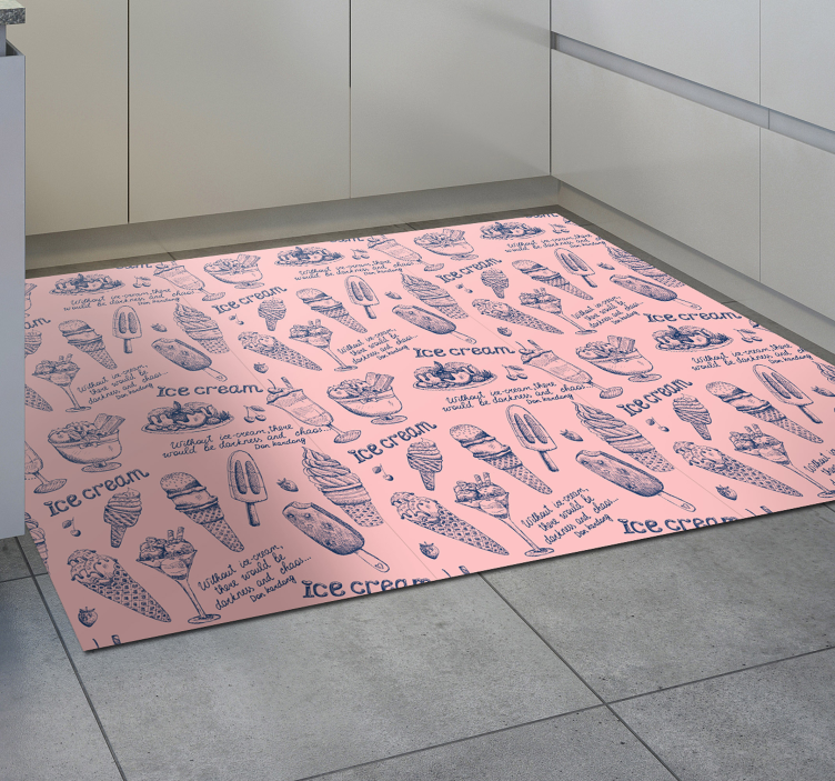 Pink ice cream modern rug - TenStickers