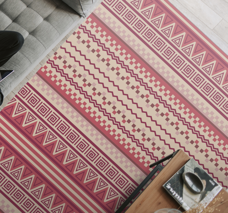 Pink striped Kilim ethnic rug - TenStickers