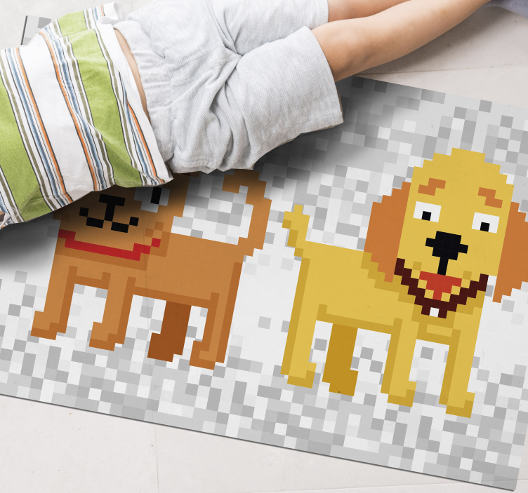 Pixelated Pet Friends kids rug - TenStickers