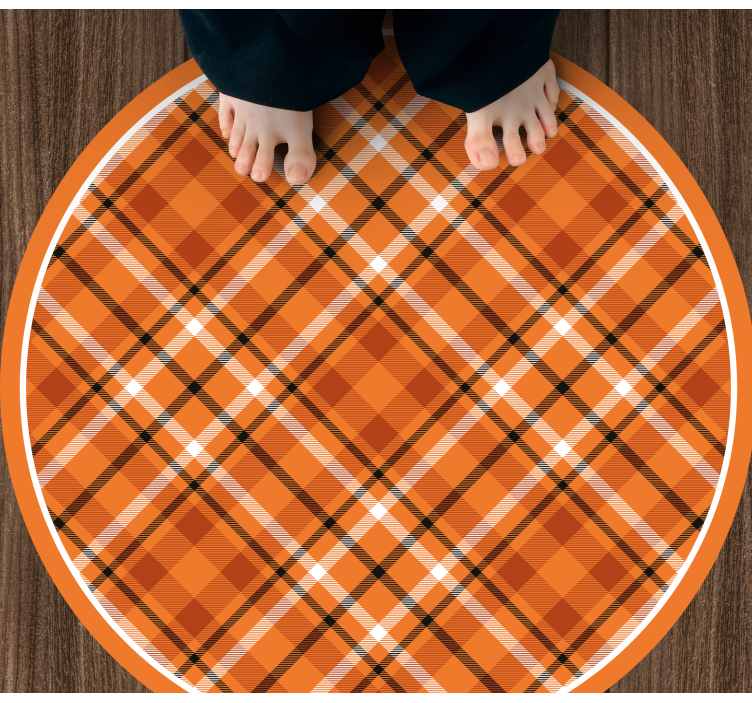Plaid Pattern Charm circular rug - TenStickers