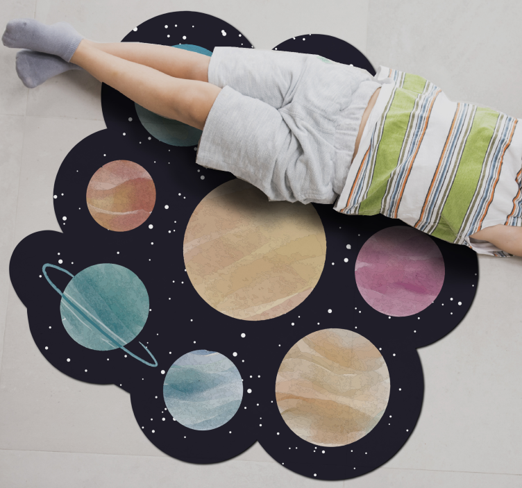 Planetary Space Theme kids rug - TenStickers
