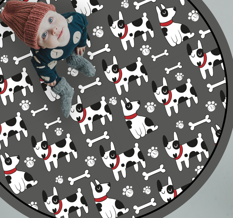 Playful Dog Patterns kids rug - TenStickers