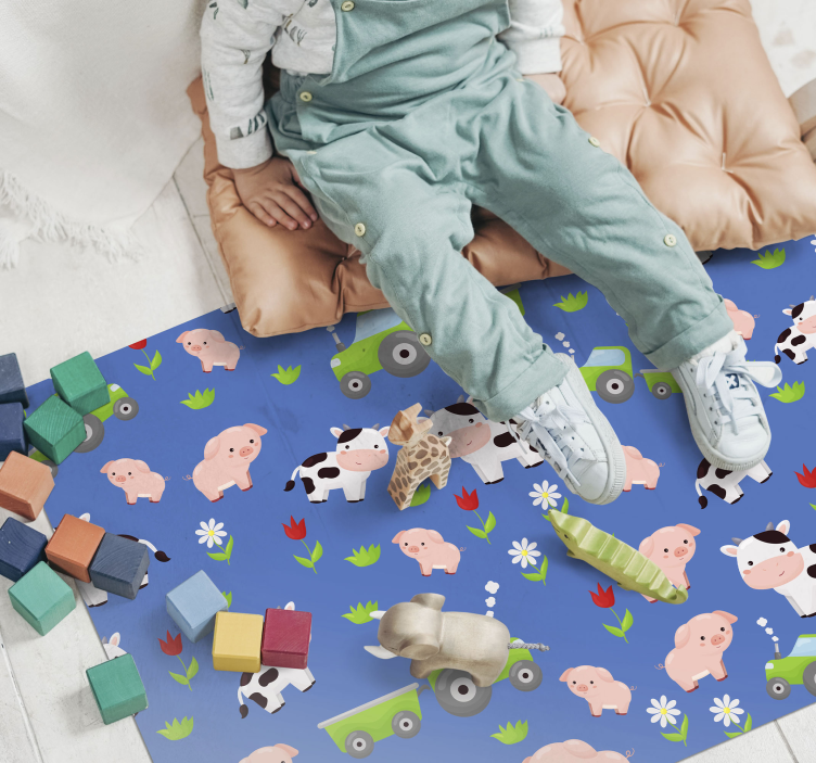 Playful Farmyard kids rug - TenStickers