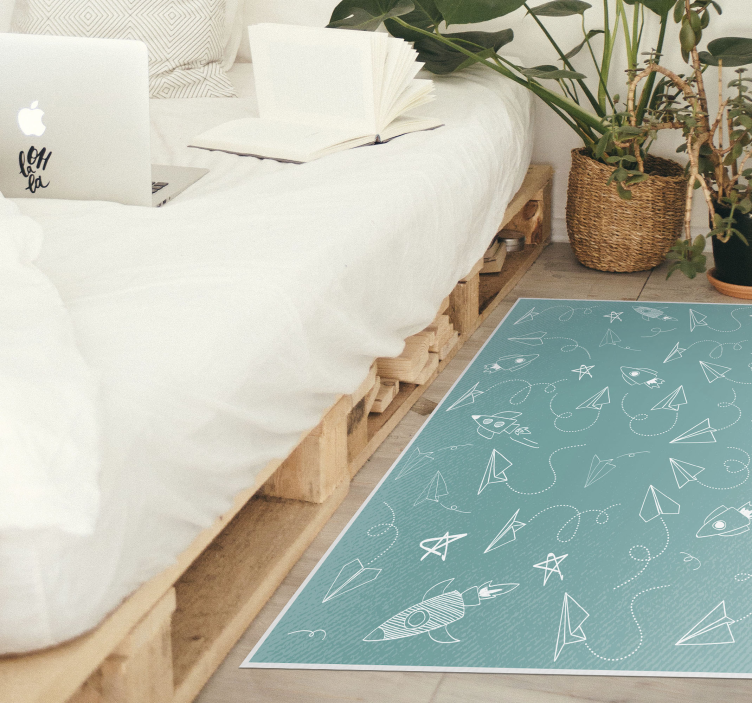 Playful Space Journey game rug - TenStickers