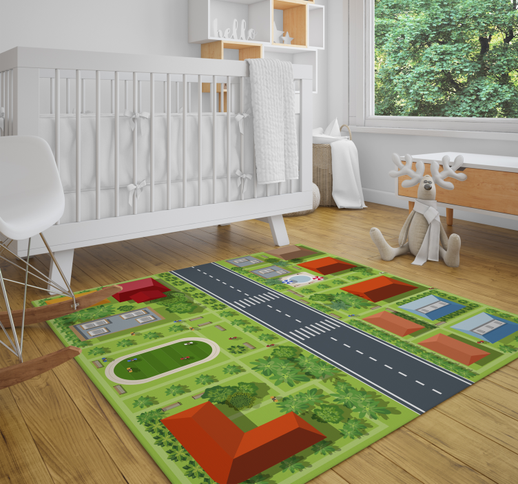 Playful Townscape kids carpet - TenStickers