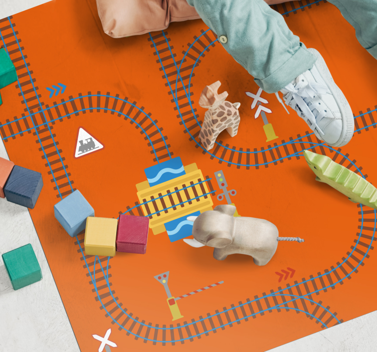 Playful Track Layout game rug - TenStickers