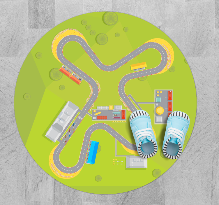 Playful Track road map rug - TenStickers