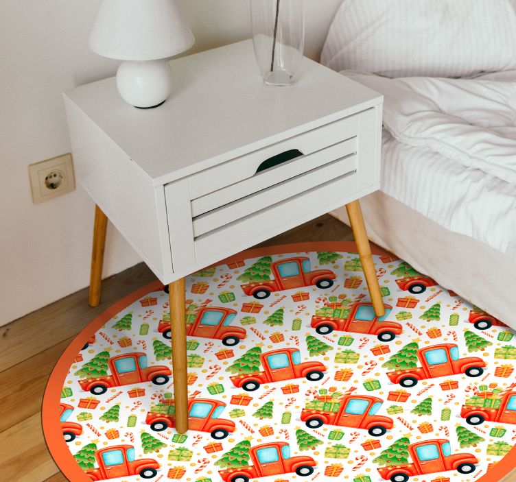 Playful Transport Circle kids rug - TenStickers