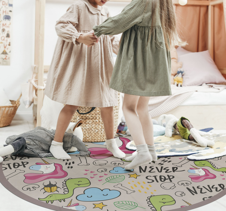 Playful Unicorn Design kids carpet - TenStickers