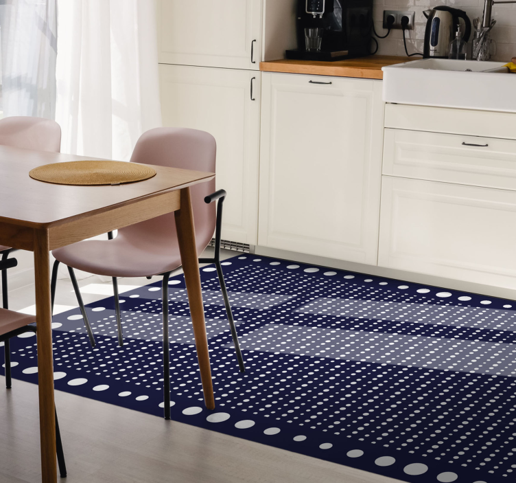 Polka dot Border geometric vinyl rugs - TenStickers
