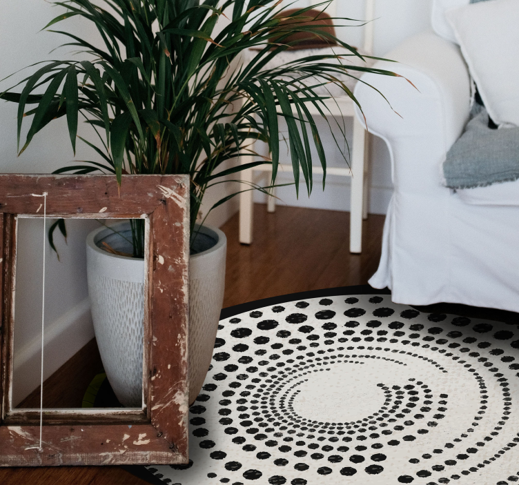 Polka dot broken circle geometric rug - TenStickers