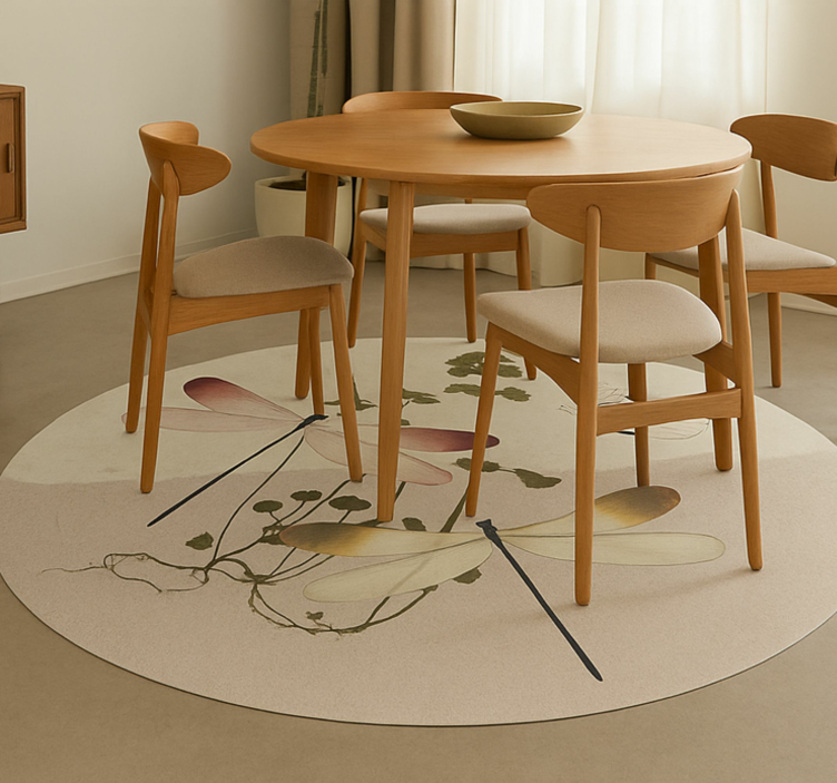 Pressed Nature Collage dining room rug - TenStickers