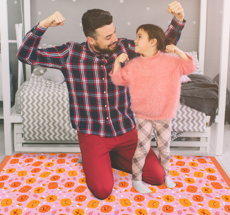 Pumpkin Motif Spread halloween rugs - TenStickers