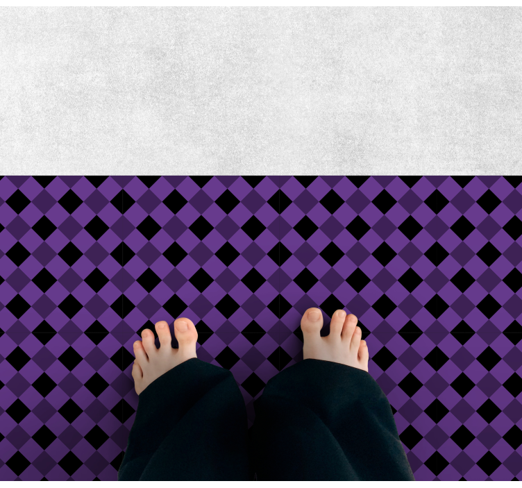 Purple Checkered Pattern geometric rug - TenStickers