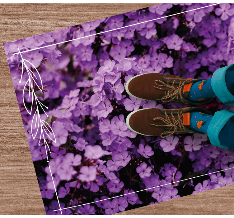 Floral rug in shades of purple - TenStickers