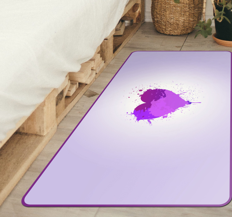 Purple heart splash teenage bedroom rug - TenStickers