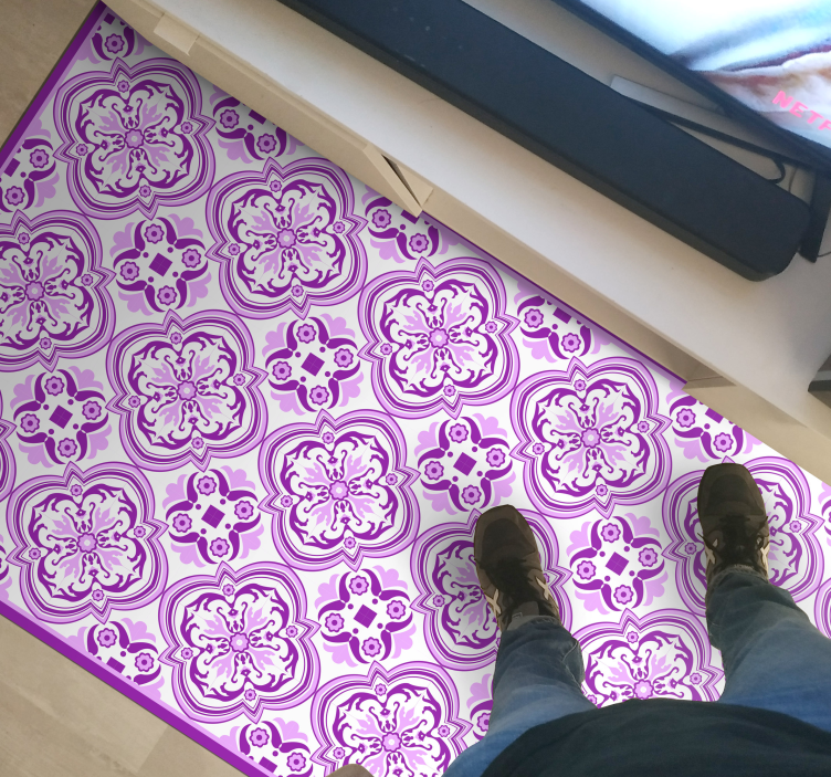 Purple Ornamental mosaic rug - TenStickers