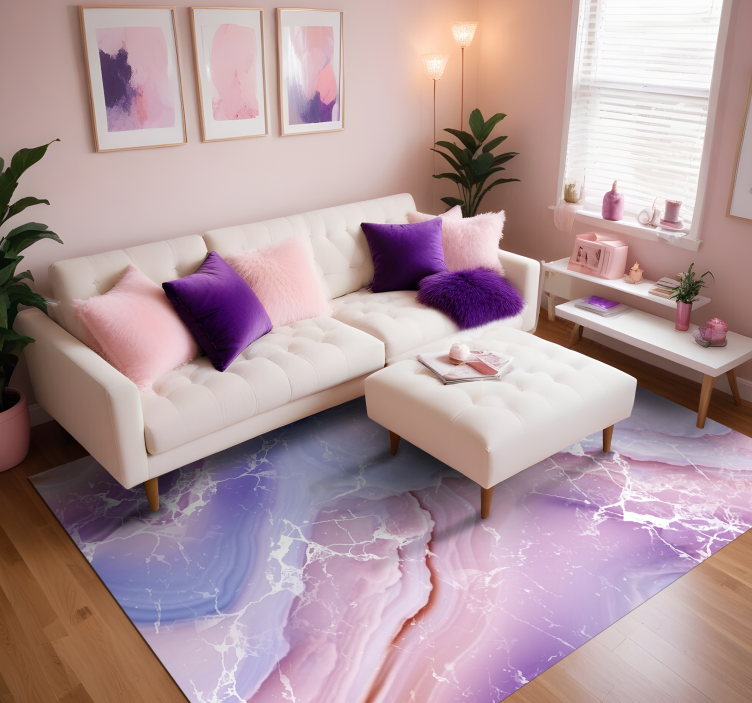 Purple & pink shades marble rug - TenStickers
