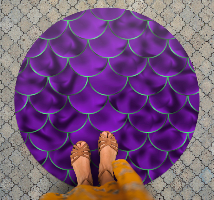 Circular rug with purple scallop design - TenStickers