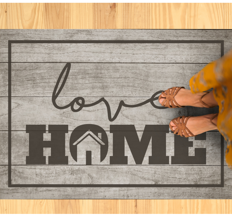 Quote rug wooden love home - TenStickers