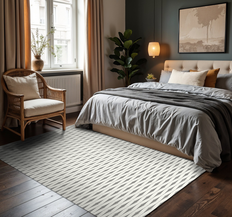 "Rabaul Ikat" grey and beige modern rug - TenStickers