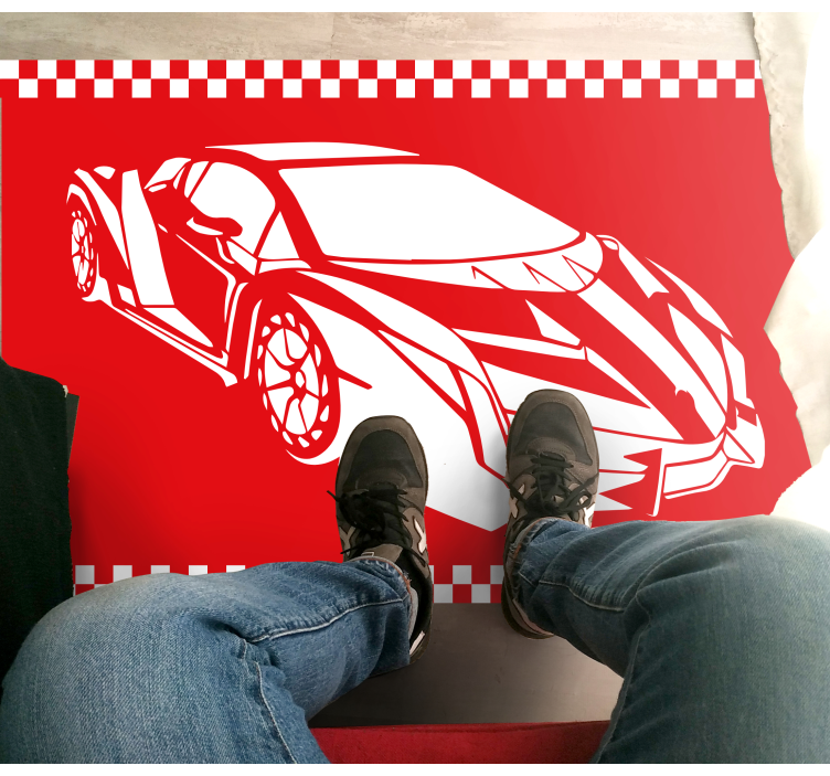 Race car theme teenage bedroom rug - TenStickers