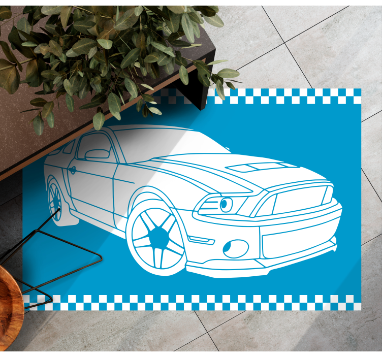 Racing Car Outline road map rug - TenStickers